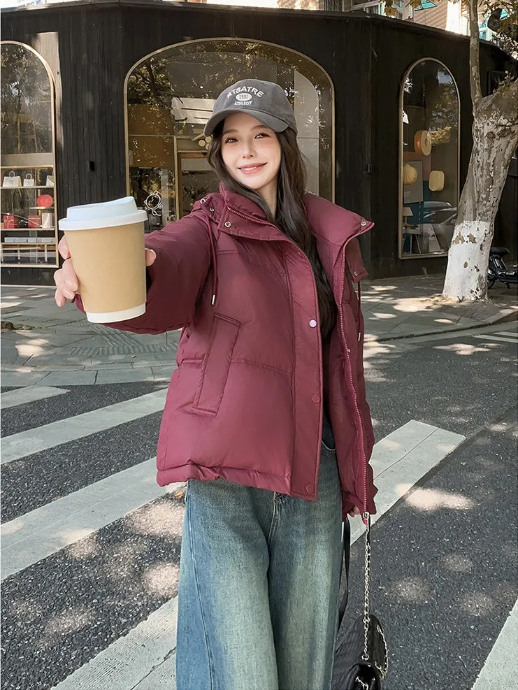 Stylish and Easy-to-Clean Hooded Padded Puffer Jacket for Women