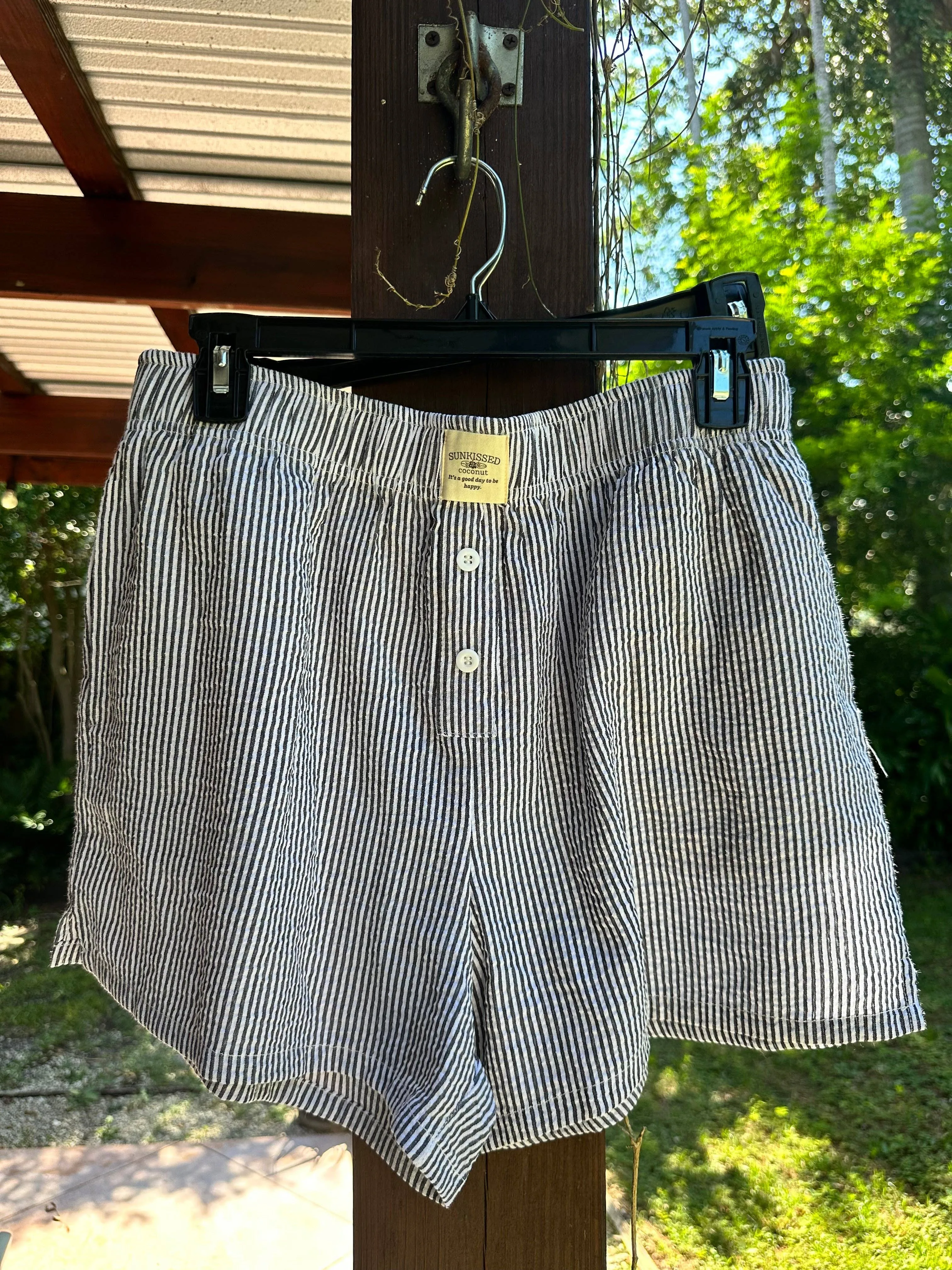 Sunkissed Coconut  Black Stripe Everyday Boxer Shorts