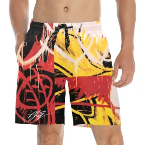 Swallowed Tears Men's Mid-Length Beach Shorts