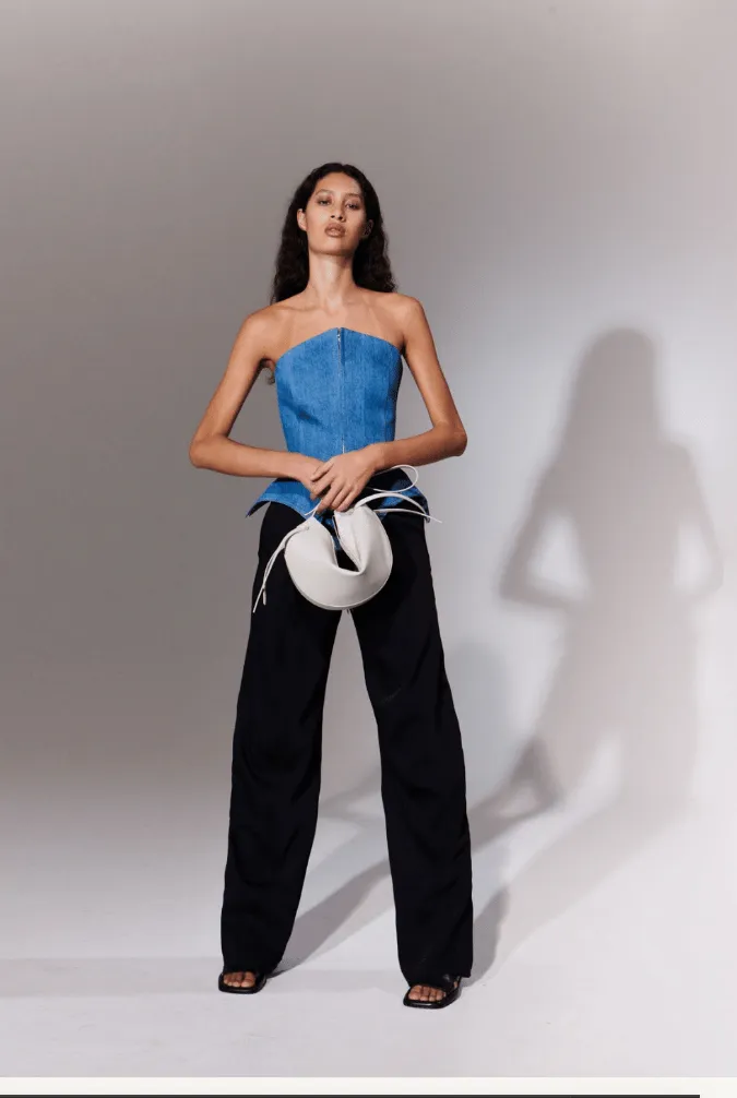 TAILORED BENT KNEE TROUSERS - BLACK
