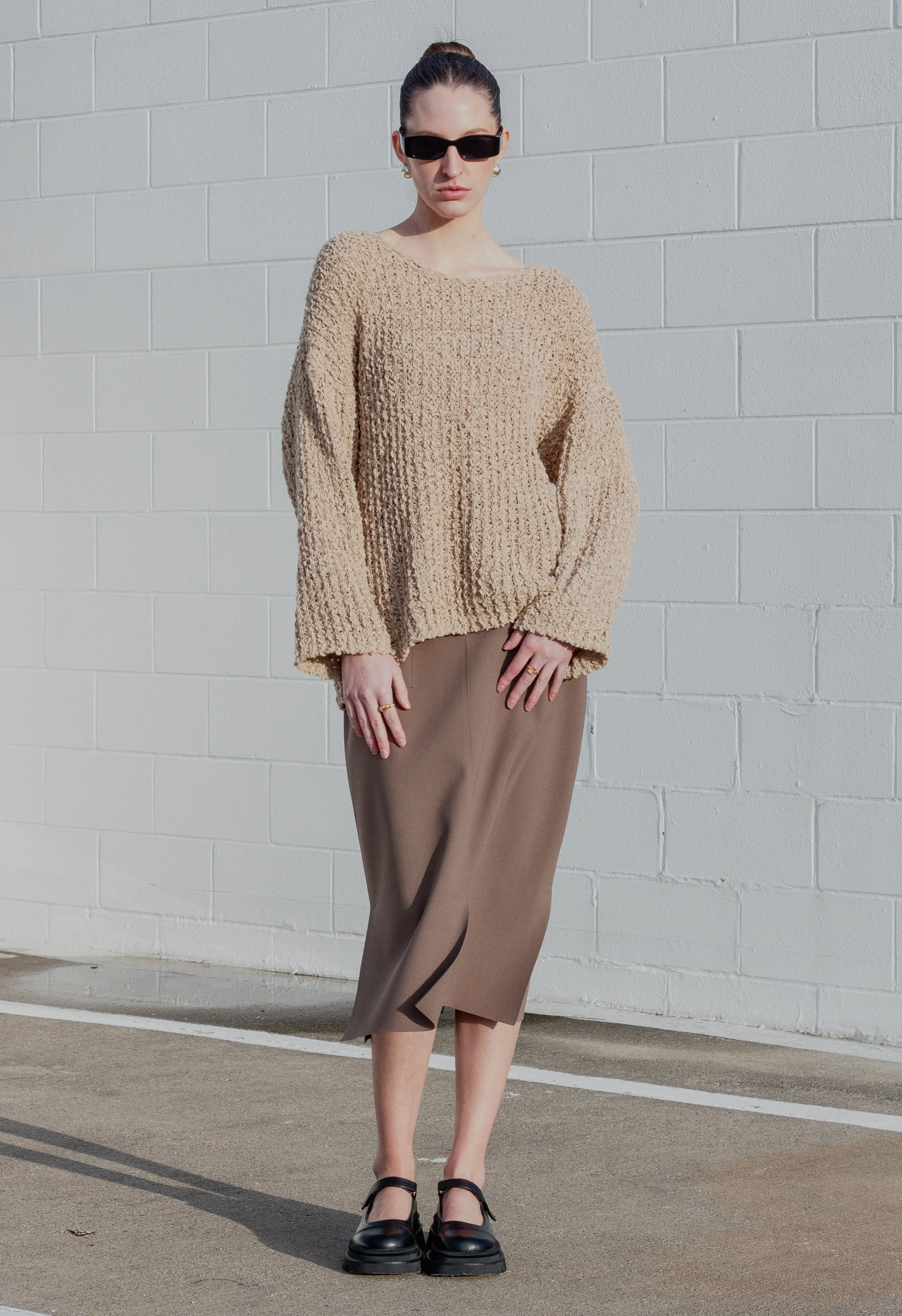 Tailored Skirt in Mocha