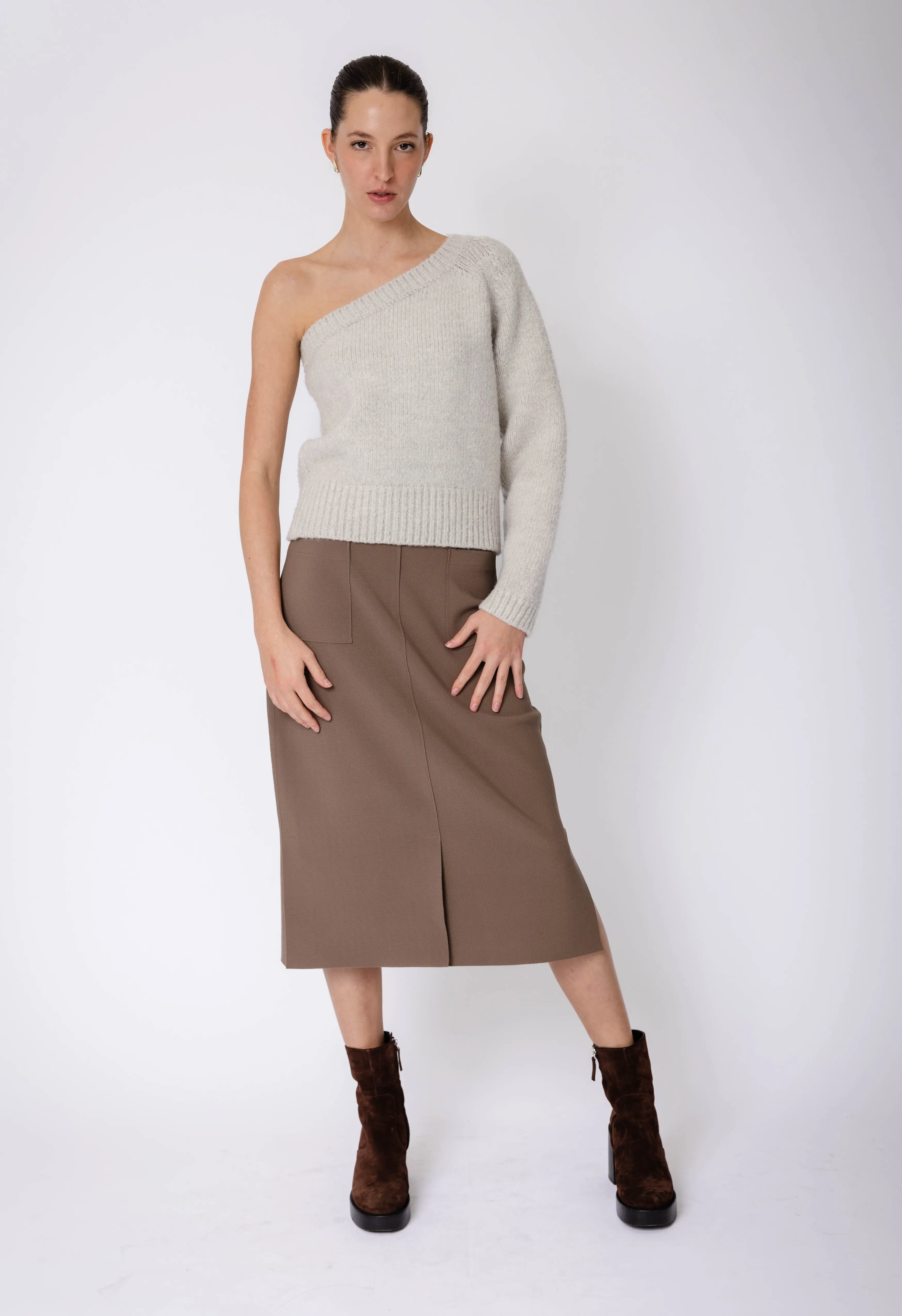 Tailored Skirt in Mocha