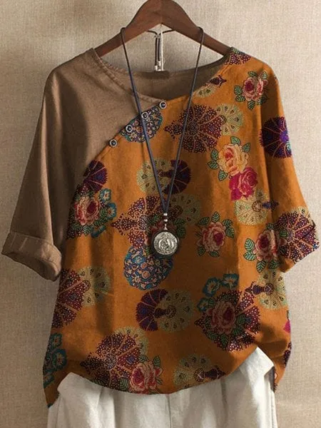 Tamara® | Loose-fitting blouse with floral cover