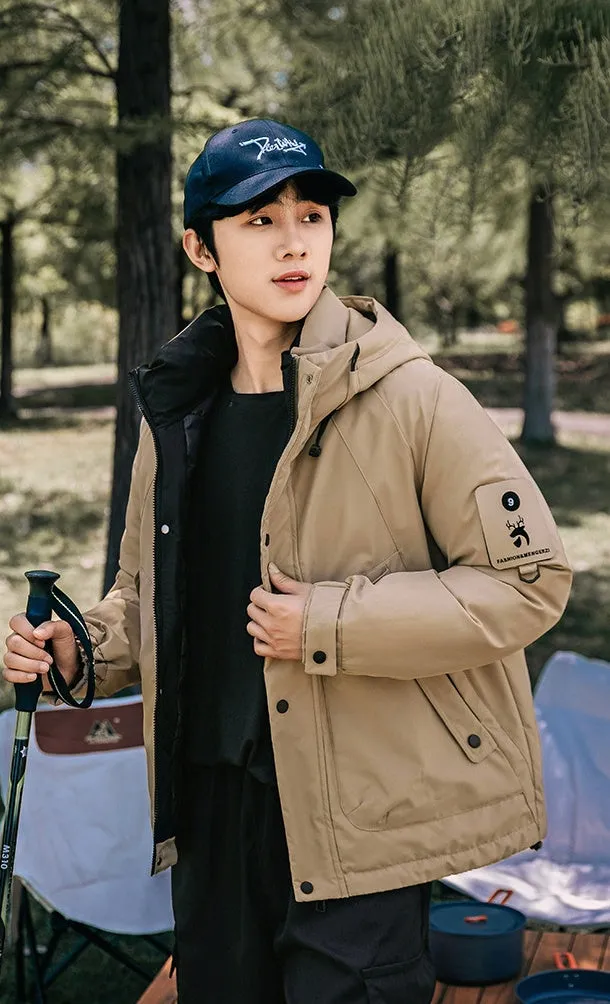 Thickened and easy-to-clean cargo field jacket with a full-zip design