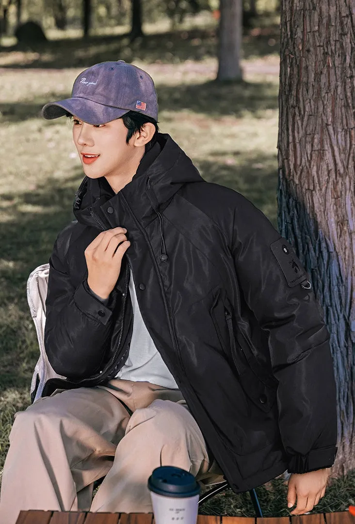 Thickened and easy-to-clean cargo field jacket with a full-zip design