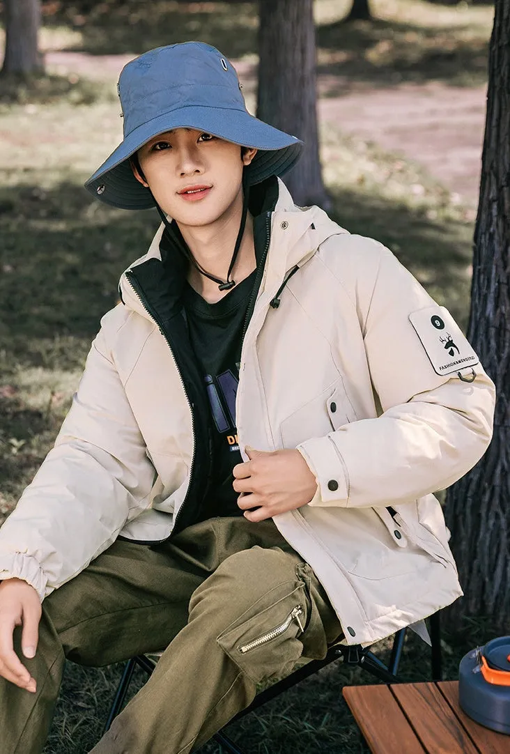 Thickened and easy-to-clean cargo field jacket with a full-zip design