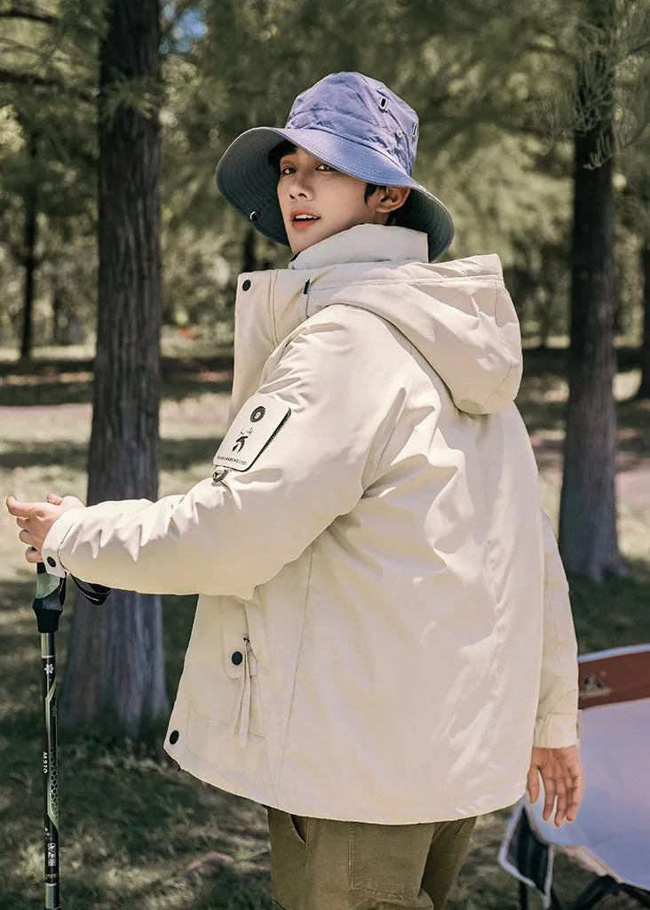 Thickened and easy-to-clean cargo field jacket with a full-zip design