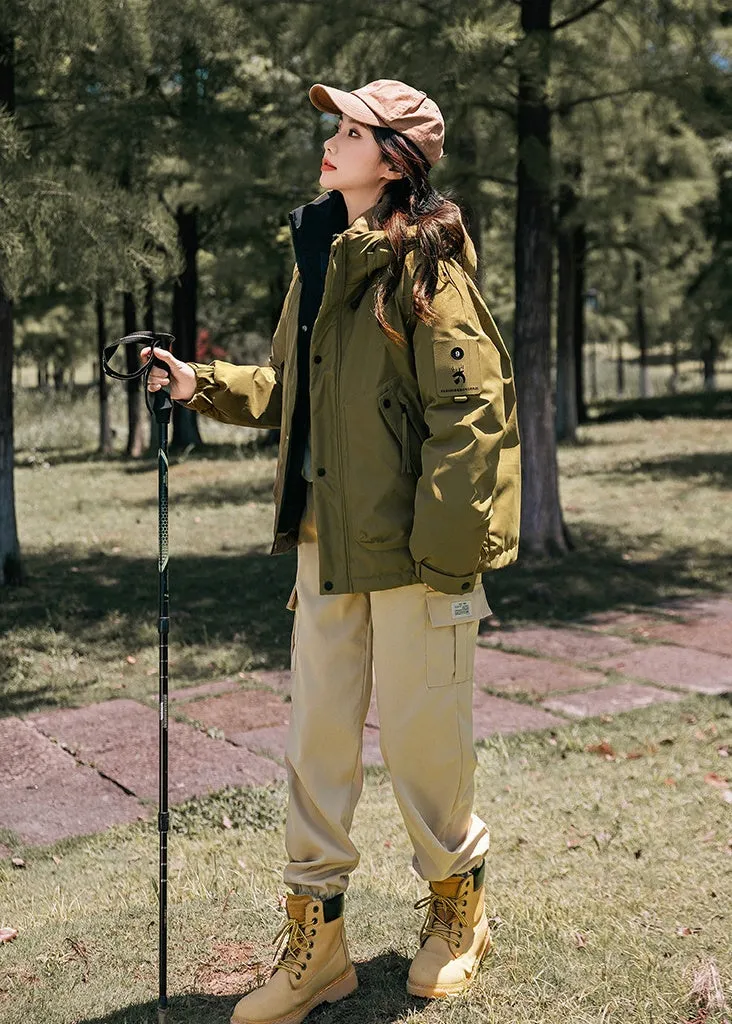 Thickened and easy-to-clean cargo field jacket with a full-zip design
