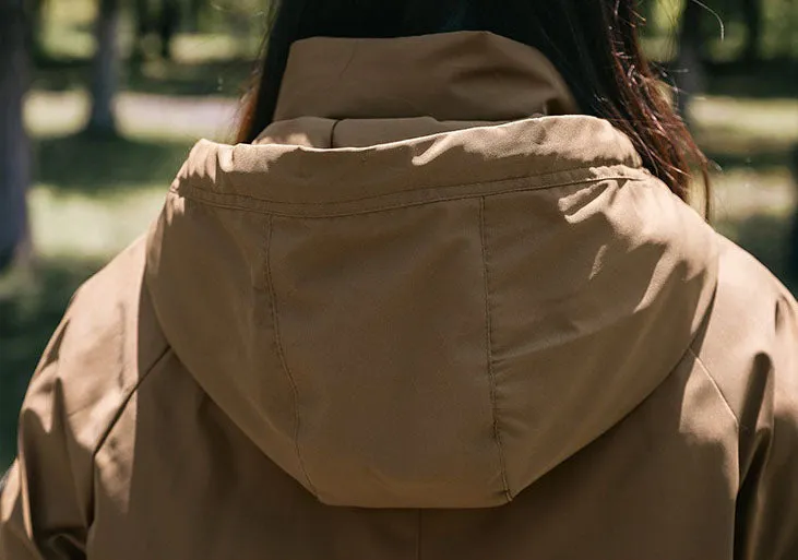 Thickened and easy-to-clean cargo field jacket with a full-zip design