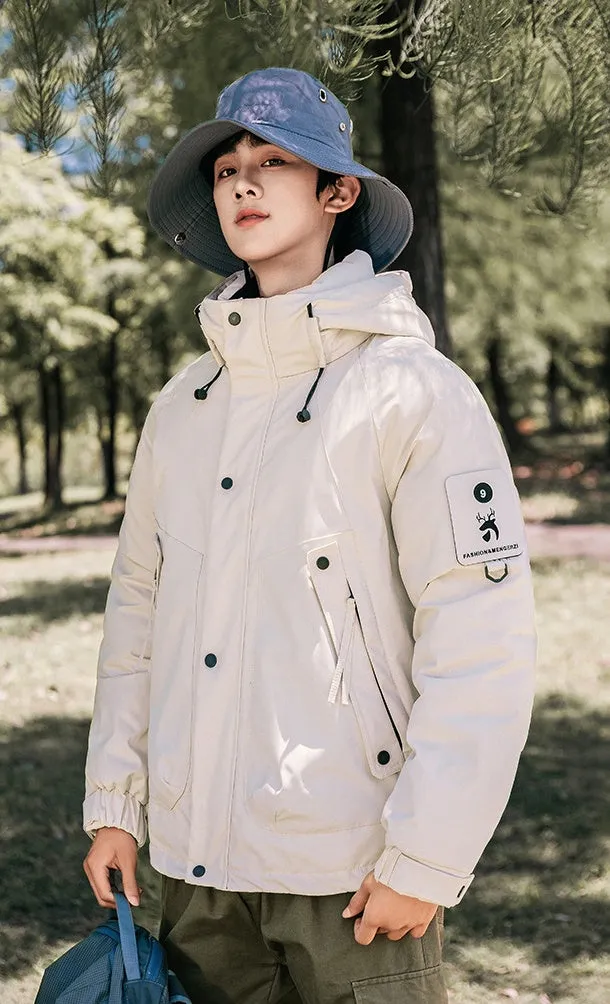 Thickened and easy-to-clean cargo field jacket with a full-zip design