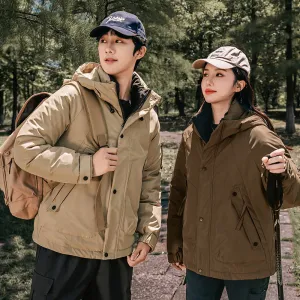 Thickened and easy-to-clean cargo field jacket with a full-zip design