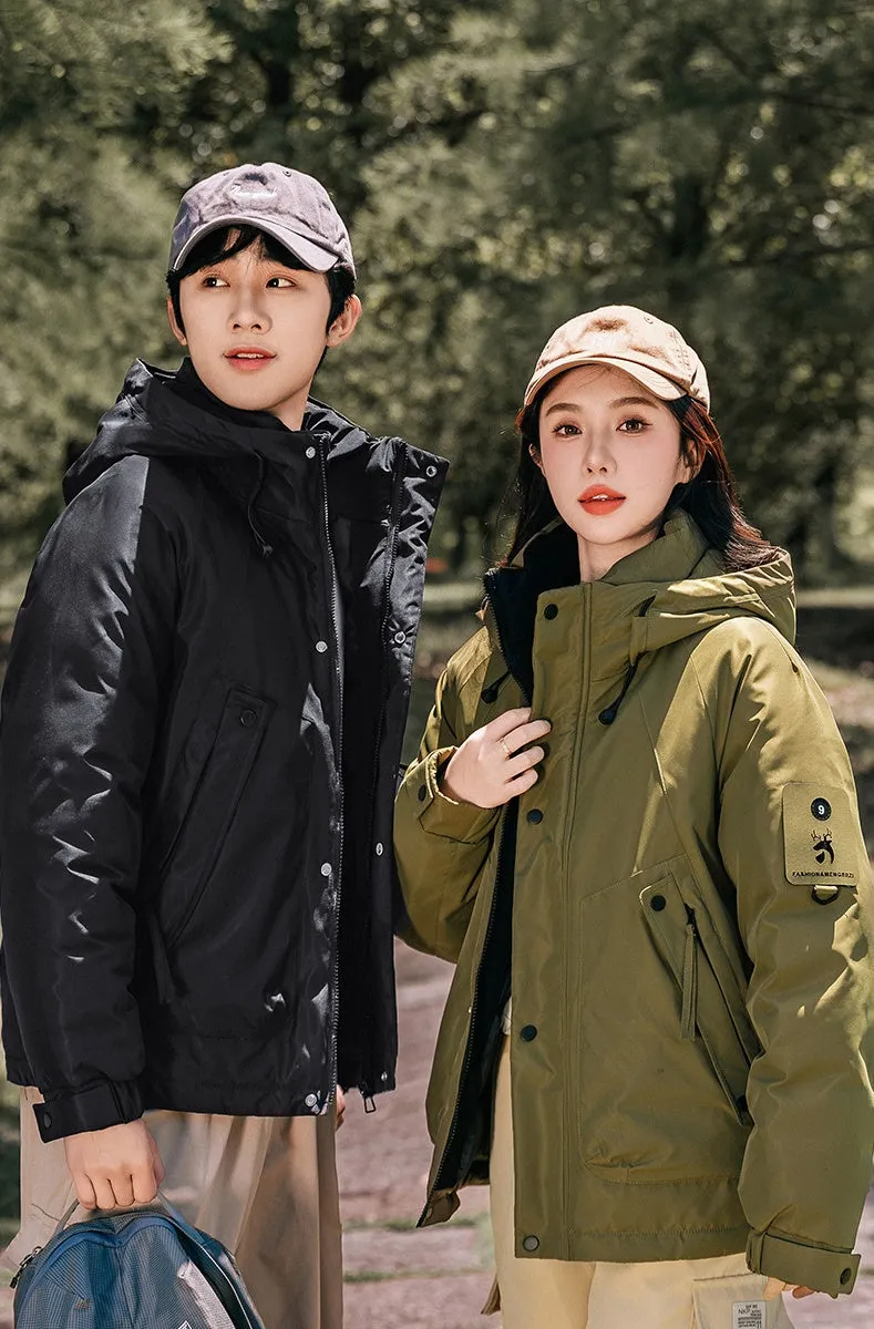 Thickened and easy-to-clean cargo field jacket with a full-zip design
