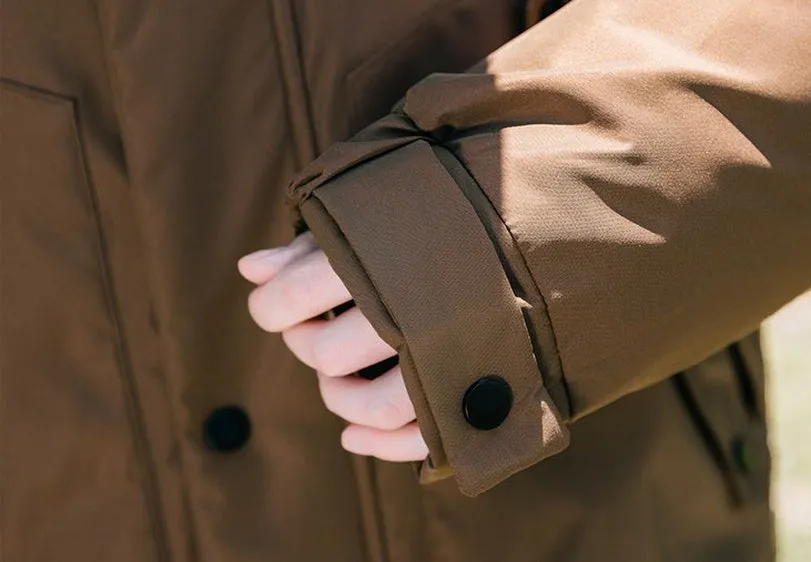 Thickened and easy-to-clean cargo field jacket with a full-zip design