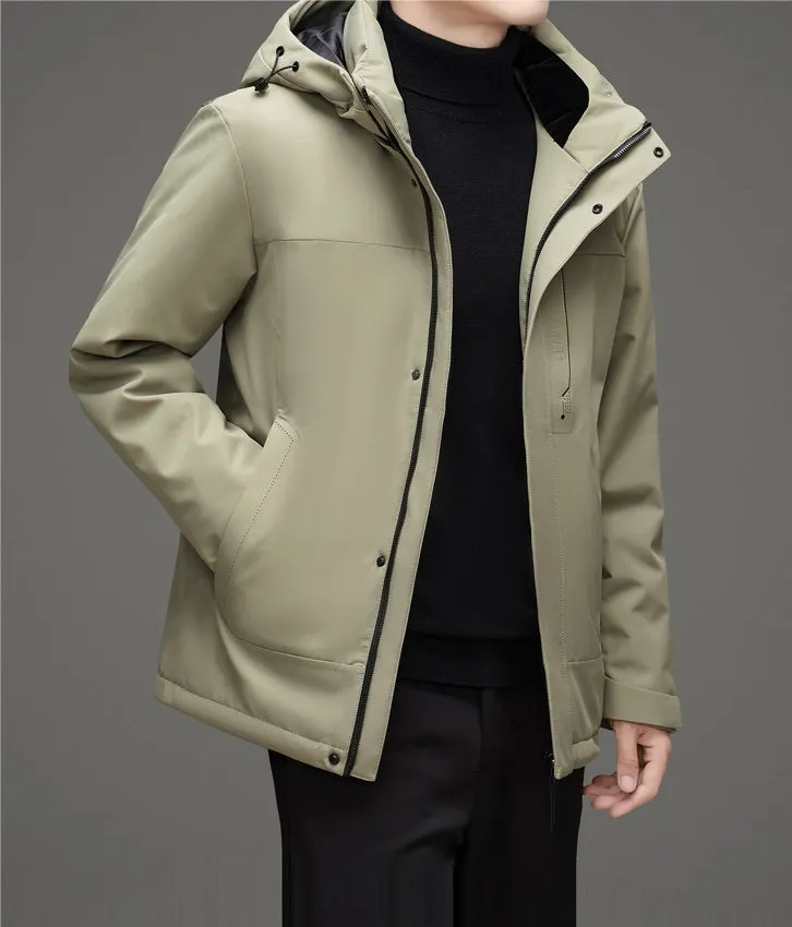 Thickened Windproof Down Jacket with Detachable Hood