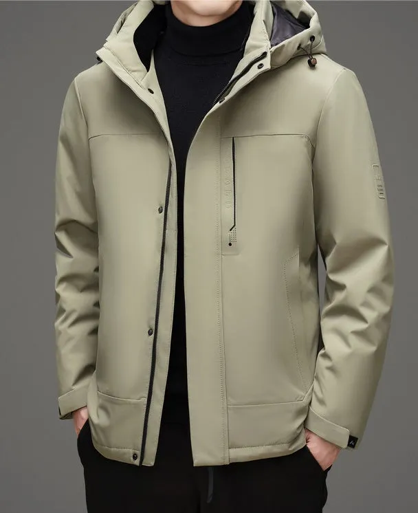 Thickened Windproof Down Jacket with Detachable Hood