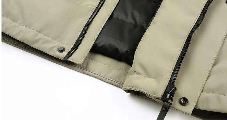 Thickened Windproof Down Jacket with Detachable Hood