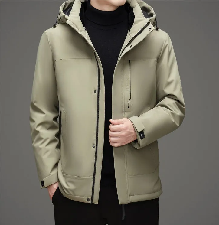 Thickened Windproof Down Jacket with Detachable Hood