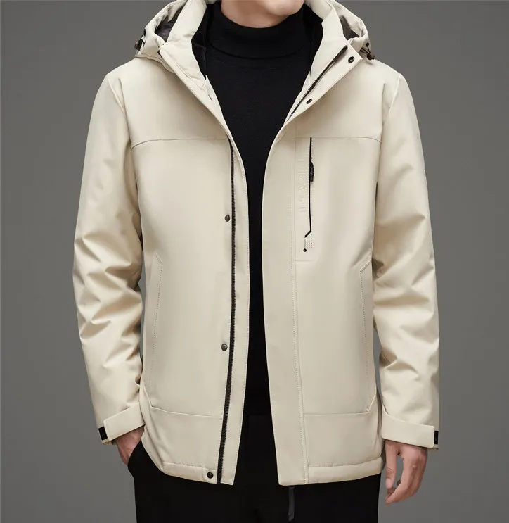 Thickened Windproof Down Jacket with Detachable Hood