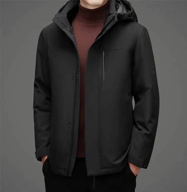 Thickened Windproof Down Jacket with Detachable Hood