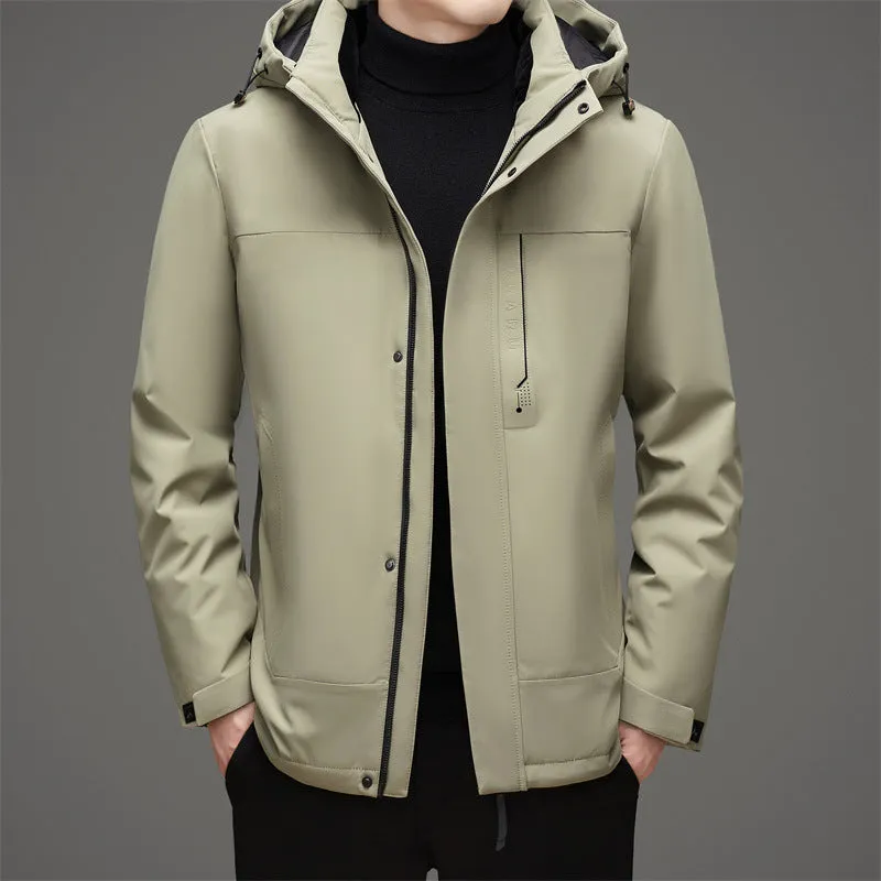 Thickened Windproof Down Jacket with Detachable Hood