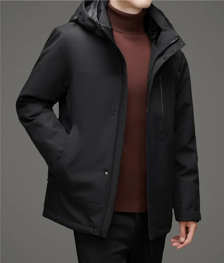 Thickened Windproof Down Jacket with Detachable Hood