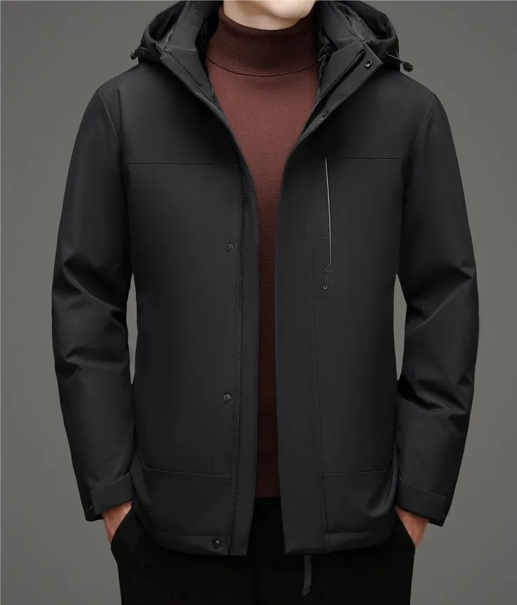 Thickened Windproof Down Jacket with Detachable Hood