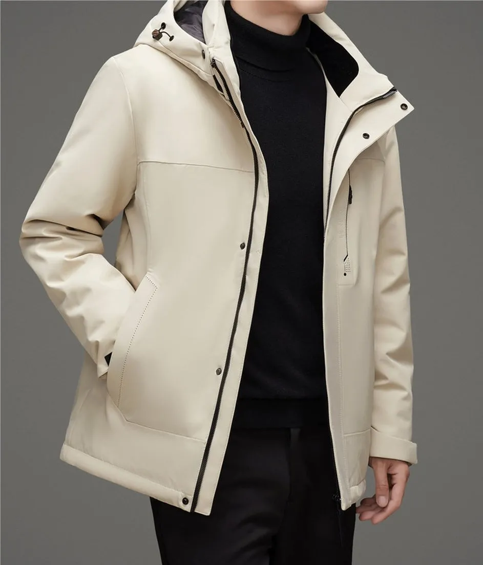 Thickened Windproof Down Jacket with Detachable Hood
