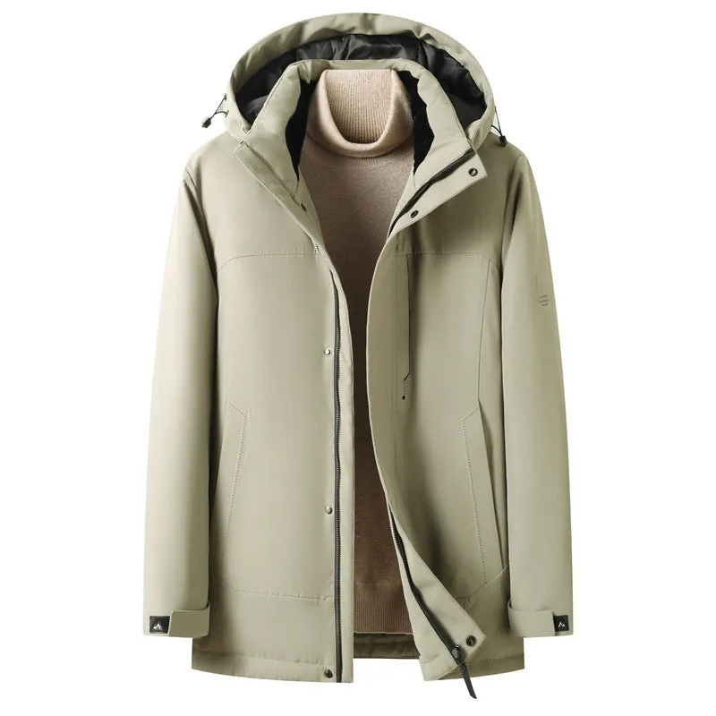 Thickened Windproof Down Jacket with Detachable Hood