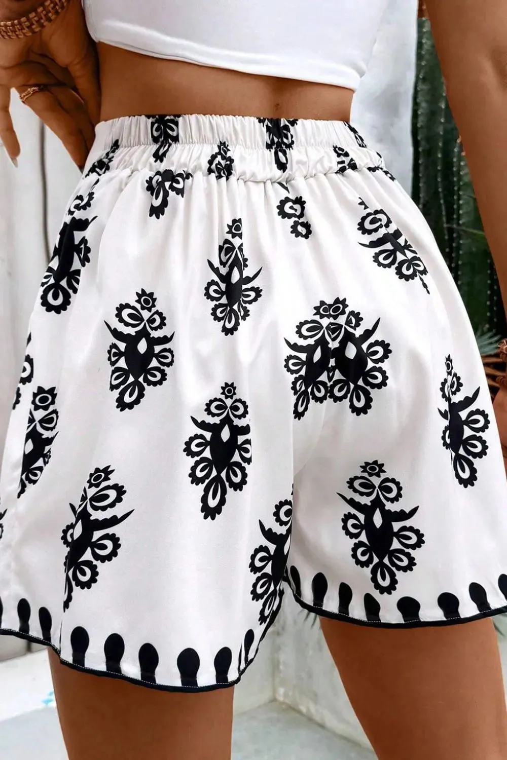 Tied Printed Shorts