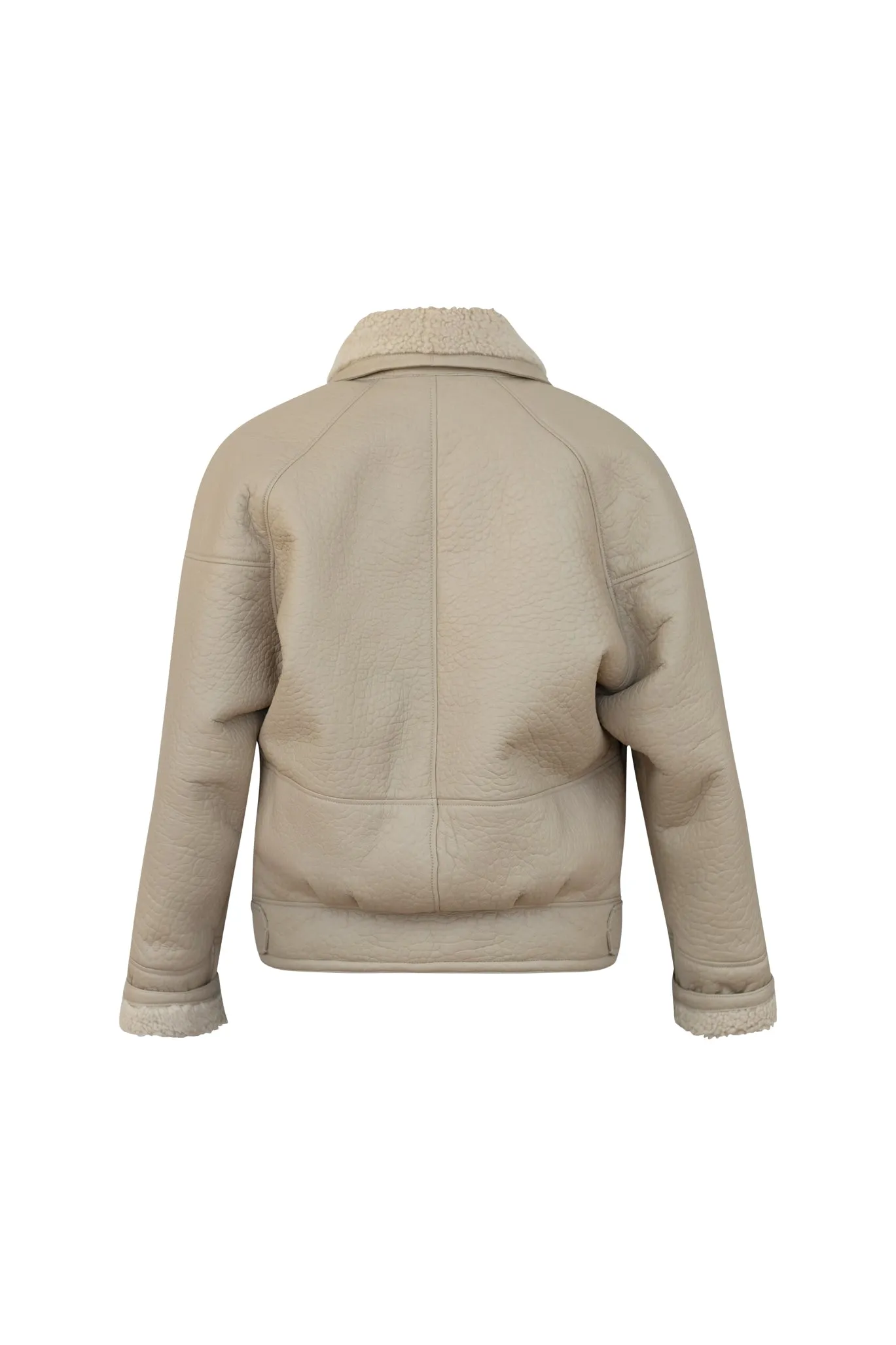 TIMOTHY Shearling Leather Jacket in Biscuit