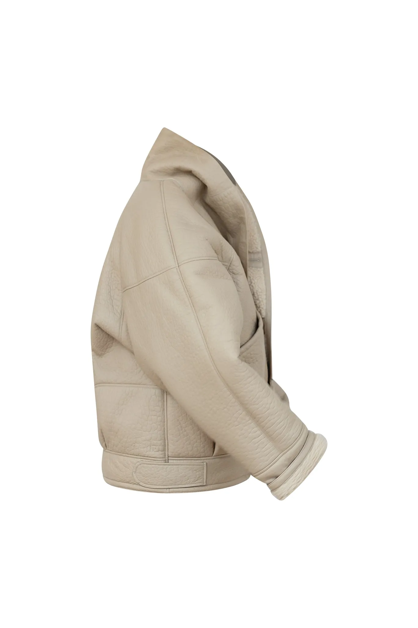TIMOTHY Shearling Leather Jacket in Biscuit