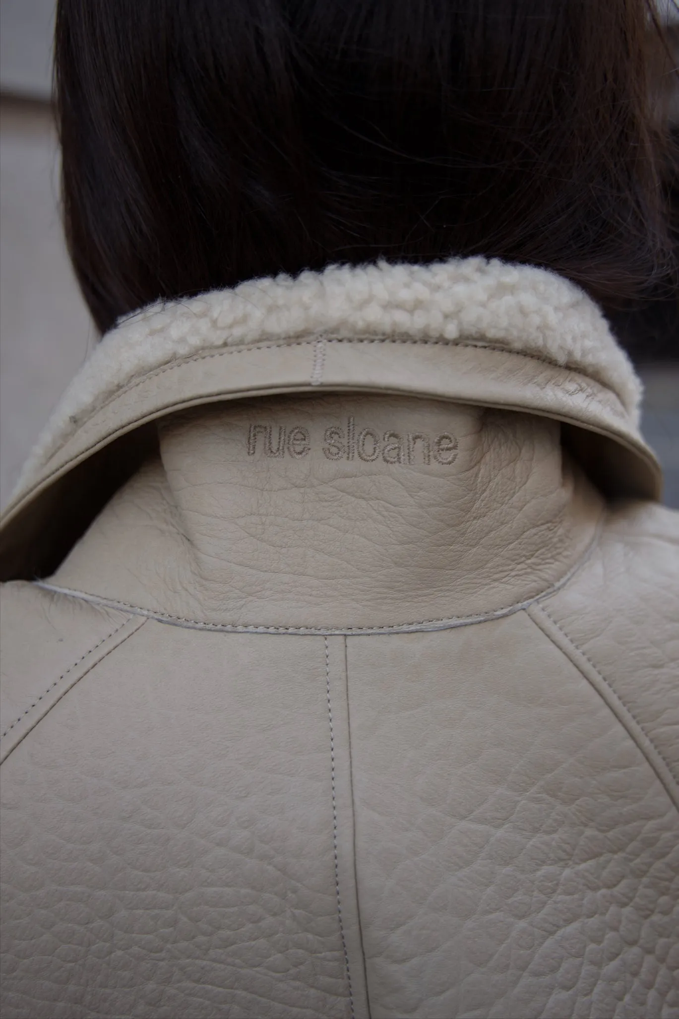 TIMOTHY Shearling Leather Jacket in Biscuit