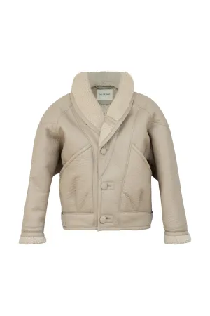 TIMOTHY Shearling Leather Jacket in Biscuit