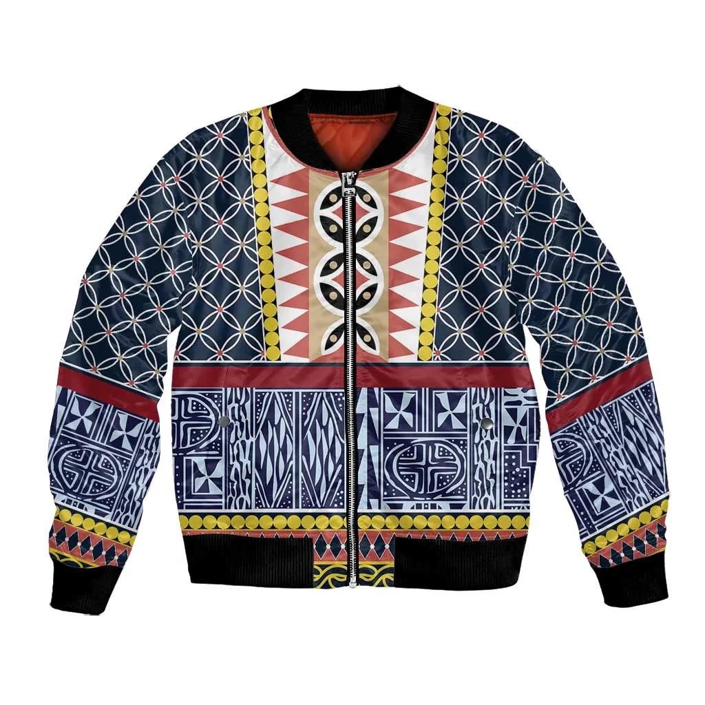 Toghu Bamenda Bomber Jacket Cameroon Traditional Pattern LT15