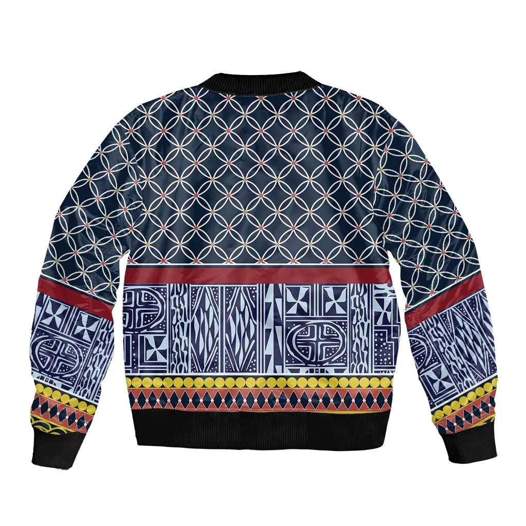 Toghu Bamenda Bomber Jacket Cameroon Traditional Pattern LT15