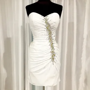 TONY BOWLS White Strapless Short Dress Size 4
