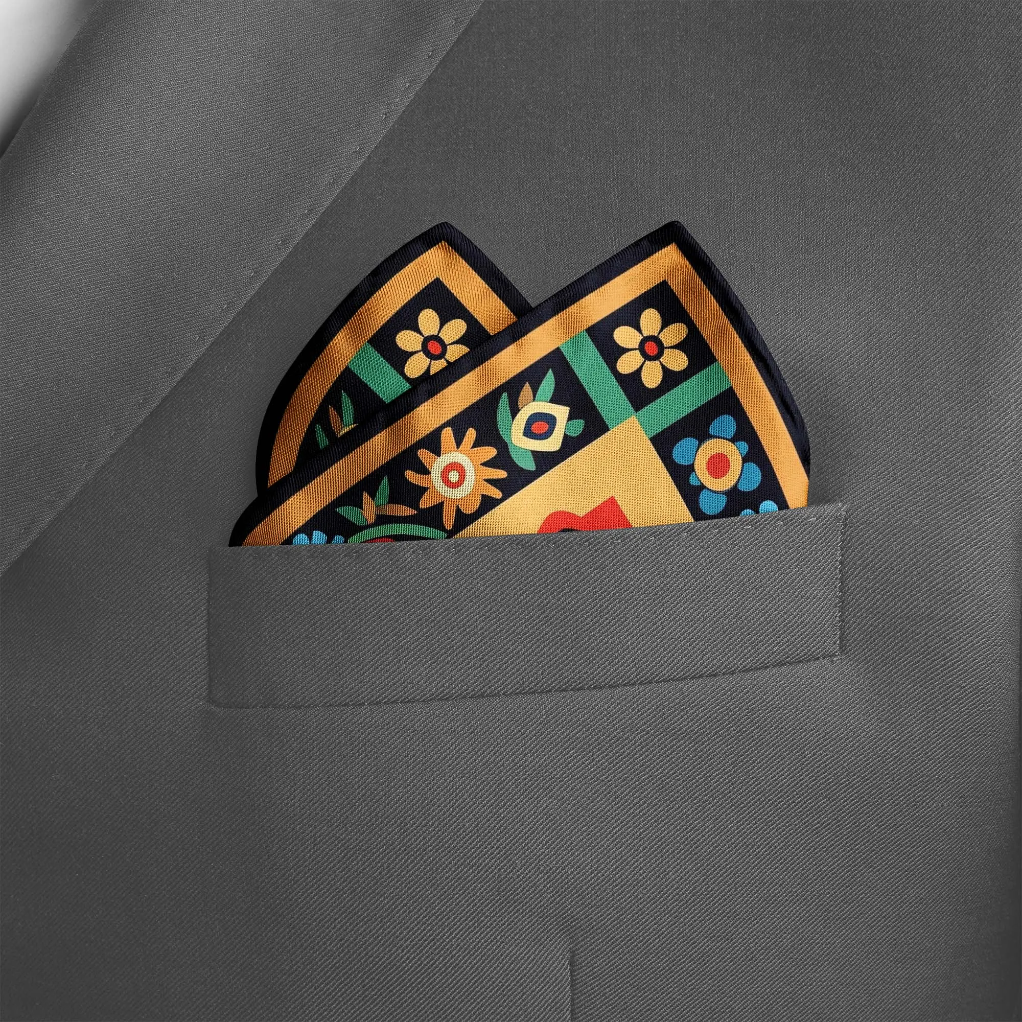 TRIBAL INDIAN SILK POCKET SQUARE