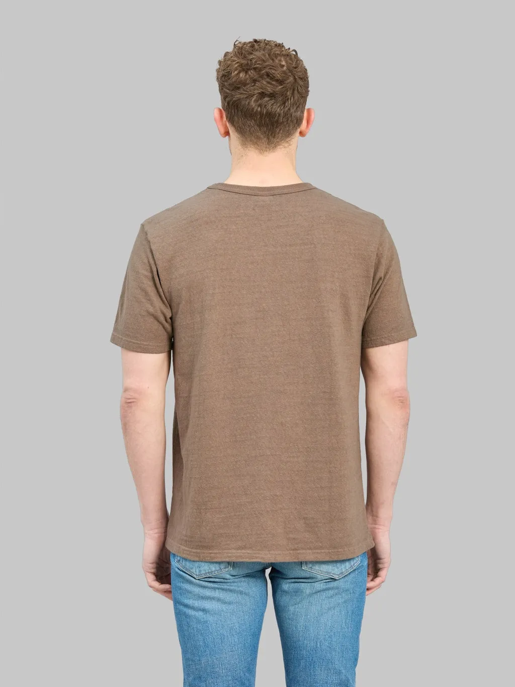 UES No.8 Slub Nep Short Sleeve T-Shirt Coffee