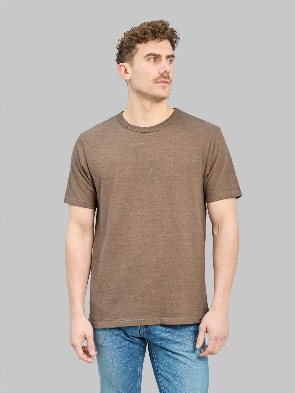 UES No.8 Slub Nep Short Sleeve T-Shirt Coffee