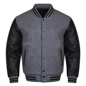 Varsity Jacket - Grey Black