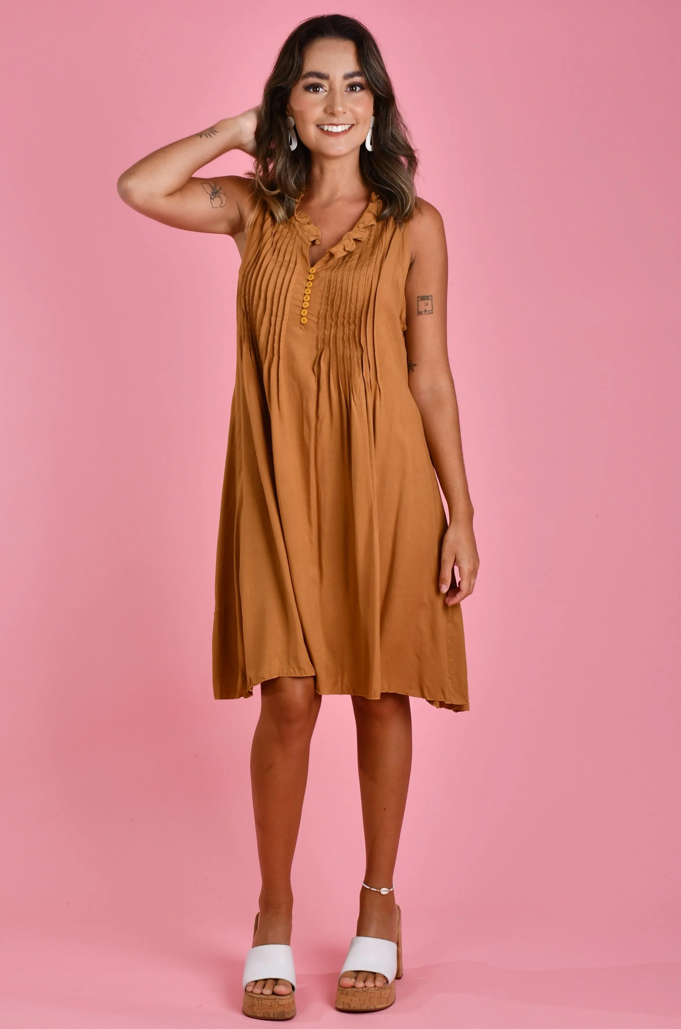 VBLD966 - LOMBOK DRESS - CINNAMON