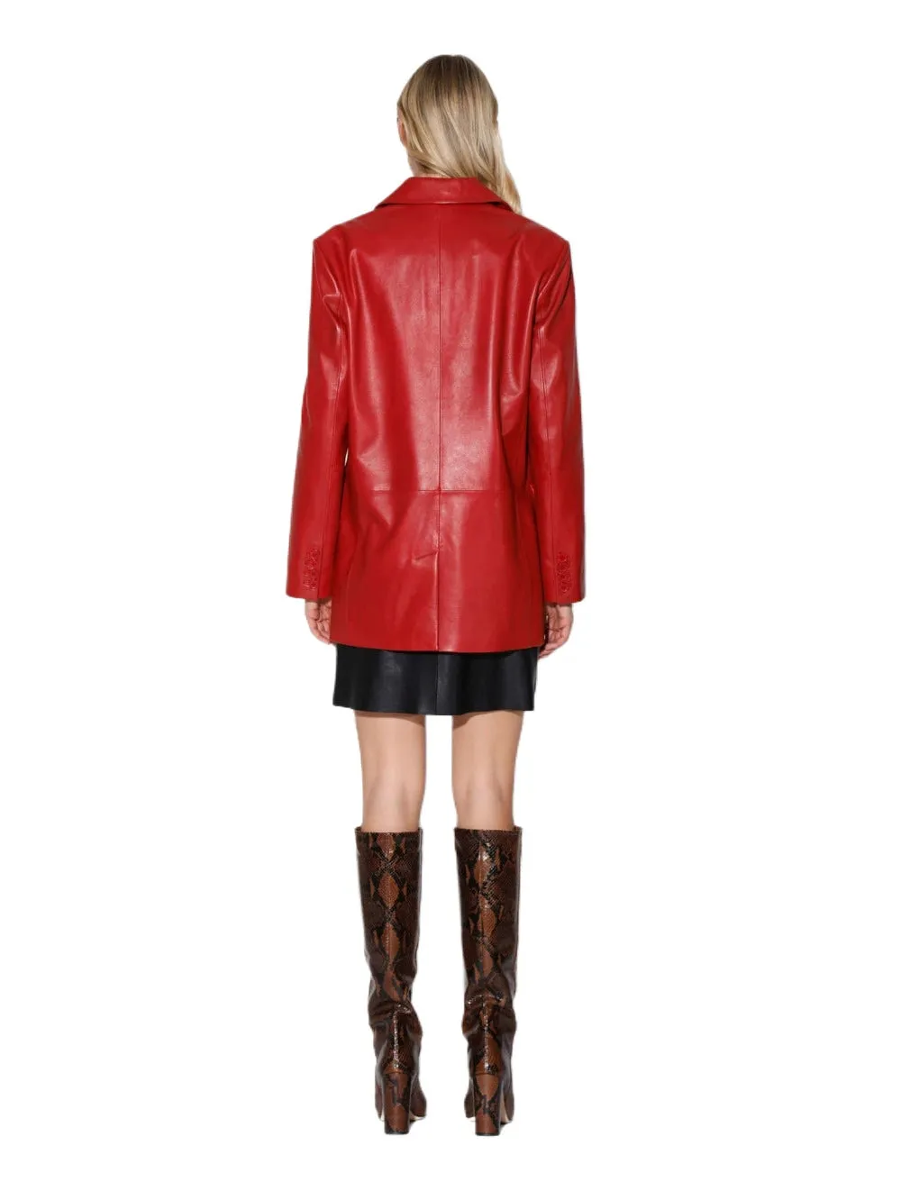 Velvet Bold Leather Blazer for Women