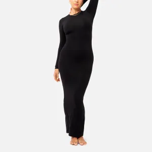 Vestido largo de manga larga Stretch