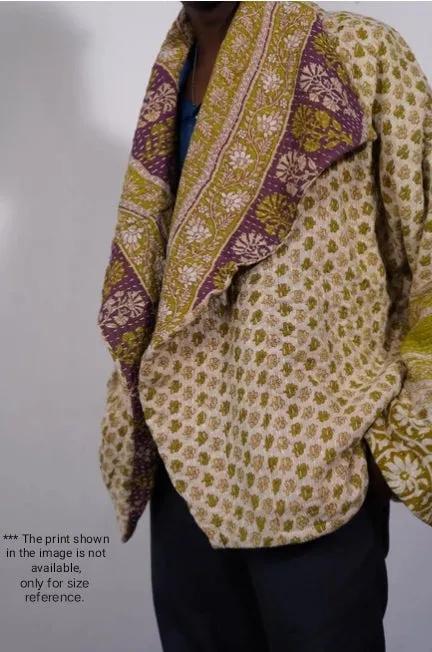 Vintage Drape Kantha Jacket: Free Size