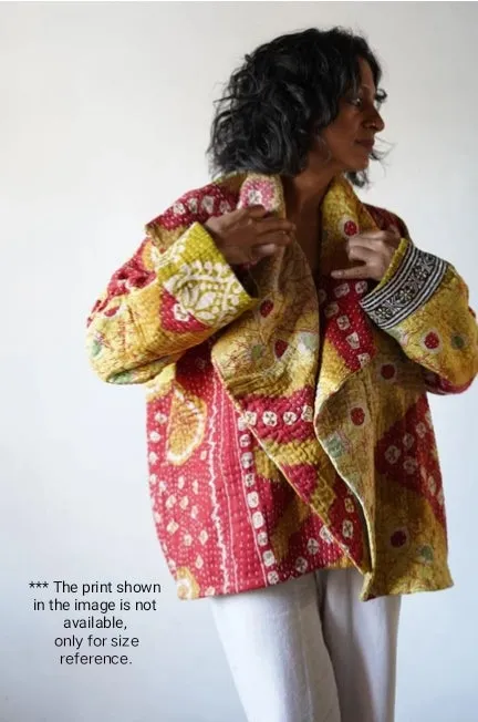 Vintage Drape Kantha Jacket: Free Size