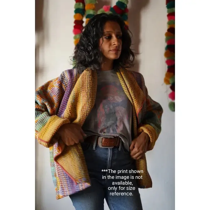 Vintage Drape Kantha Jacket: Free Size