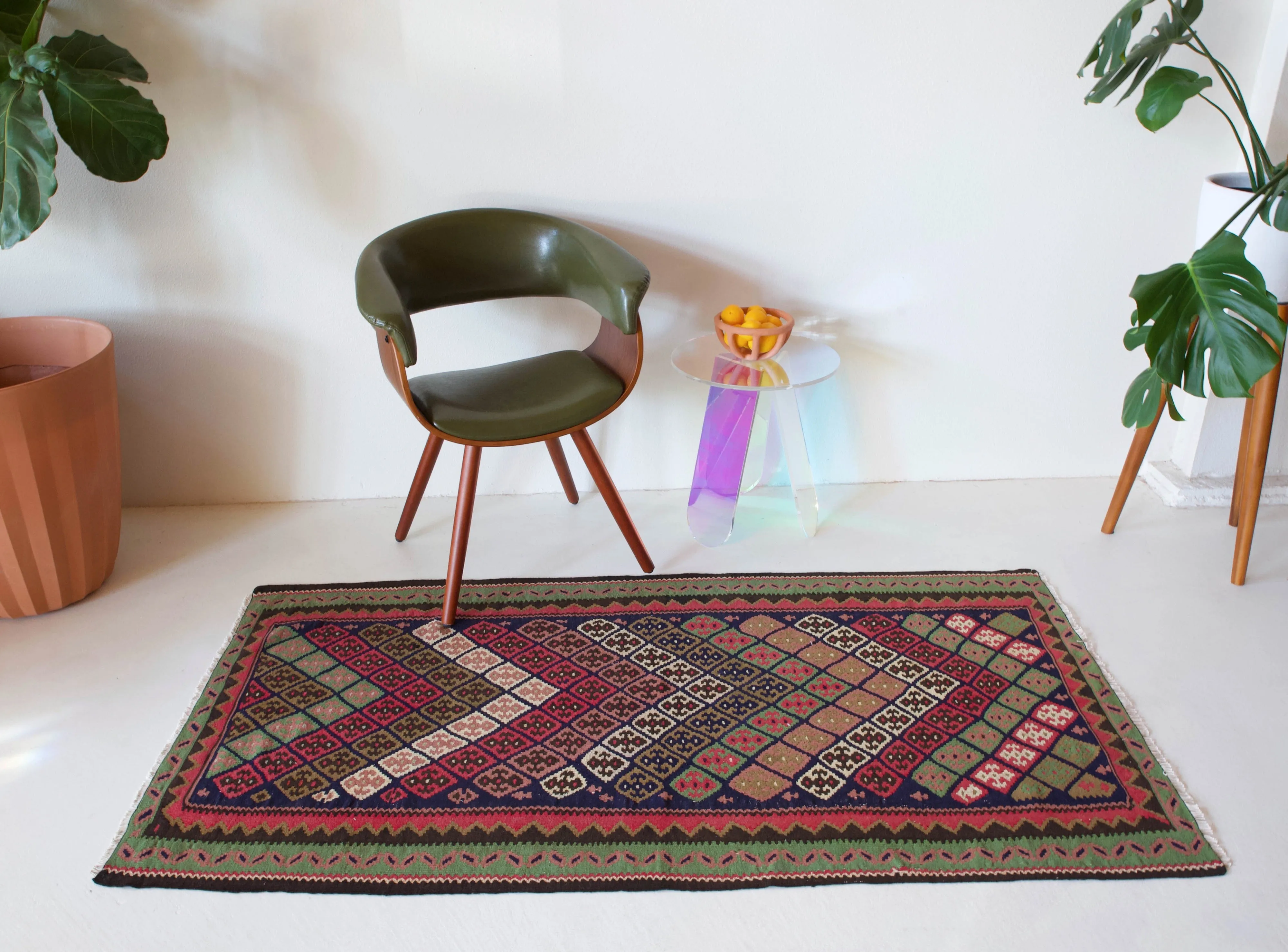 Vintage eastern Anatolian Kilim Rug 3'4"x6'