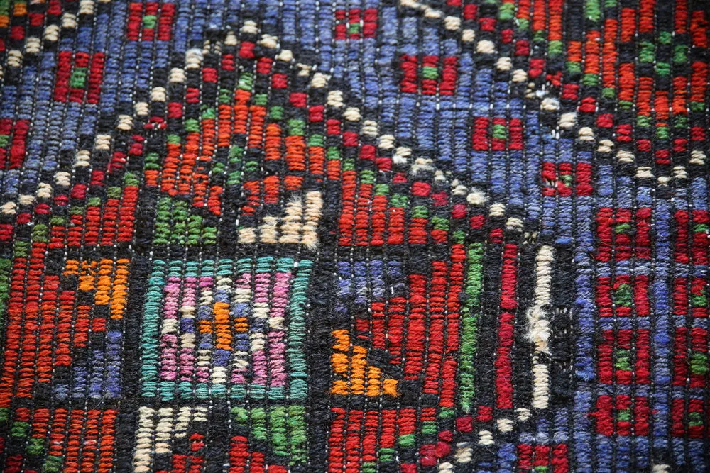Vintage Mersin Mut Cicim Kilim 6.4ftx10.7ft