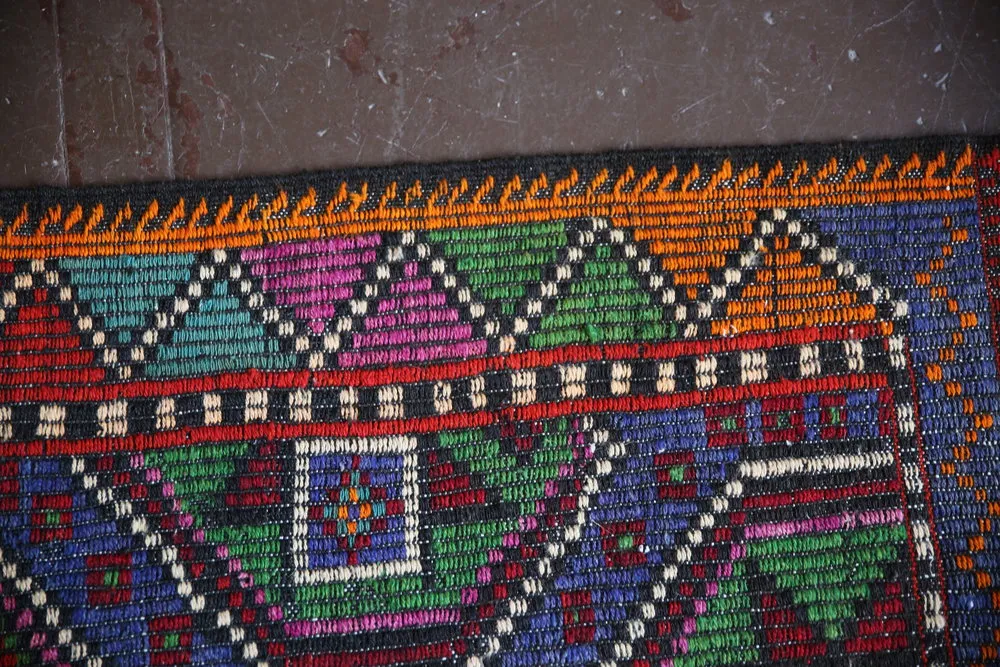 Vintage Mersin Mut Cicim Kilim 6.4ftx10.7ft