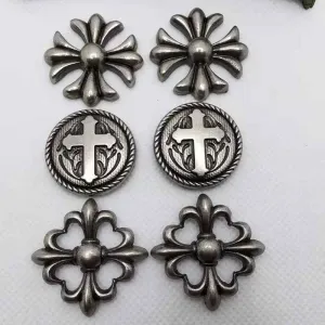 Vintage Punk Cross Rivets – Antique Silver Gothic Studs 30 Pack
